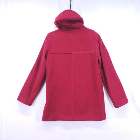 J. Percy Red 100% Merino Wool Pockets Hooded Mid Length Winter Coat Size S - Picture 15 of 16